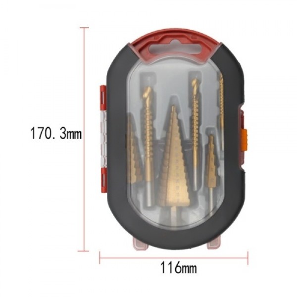 6 PCS Step Drill Bit and Saw Drill Set HSS Drill Bits for Sheet Aluminum Iron Metal Stainless Steel Wood Hole Drilling Expanding