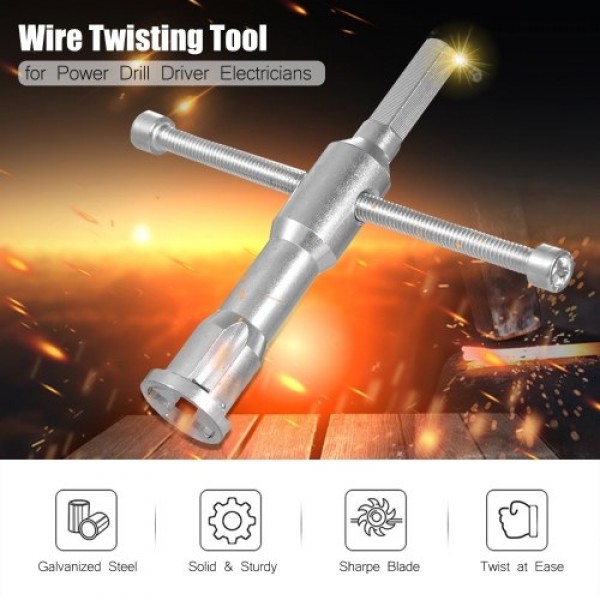 Wire Twisting Tool Wire Stripper and Twister for Stripping and Twisting 11/12/13AWG Solid Wires for Power Drill Driver Electrici
