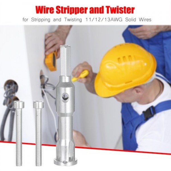 Wire Twisting Tool Wire Stripper and Twister for Stripping and Twisting 11/12/13AWG Solid Wires for Power Drill Driver Electrici