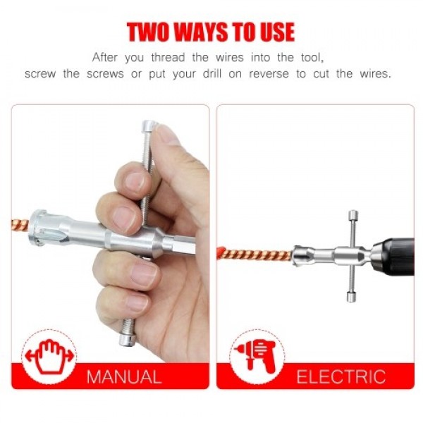 Wire Twisting Tool Wire Stripper and Twister for Stripping and Twisting 11/12/13AWG Solid Wires for Power Drill Driver Electrici