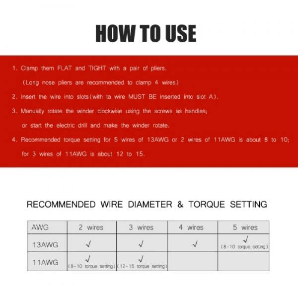 Wire Twisting Tool Wire Stripper and Twister for Stripping and Twisting 11/12/13AWG Solid Wires for Power Drill Driver Electrici