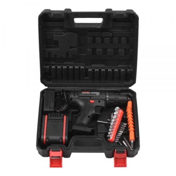 Cordless Screwdriver Yuclam Electric Screwdriver Two-Speed Rechargeable Drill with LED Light 25+1 Torque Flexible Shaft 3/8 Inch