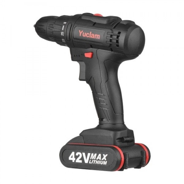 Cordless Screwdriver Yuclam Electric Screwdriver Two-Speed Rechargeable Drill with LED Light 25+1 Torque Flexible Shaft 3/8 Inch