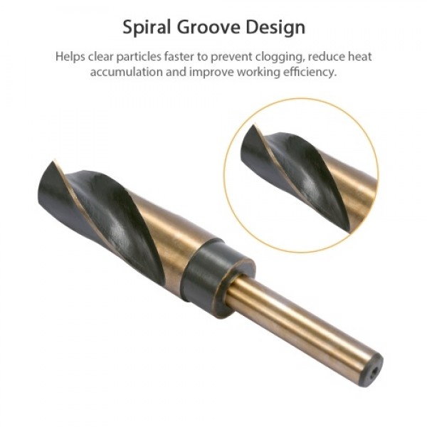 8Pcs 1/2'' Reduced Shank HSS Large Drill Bit Set High-Speed Steel Twist Drill Bits with 9/16in to1in Cutting Edge Diameter