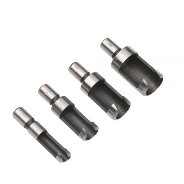 8Pcs Woodworking Chamfer Drilling Tool Wood Plug Cutter Drill Bit Set with 3/8in Round Shank for Wood Drilling or Woodworking Ch
