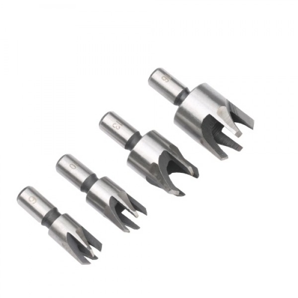 8Pcs Woodworking Chamfer Drilling Tool Wood Plug Cutter Drill Bit Set with 3/8in Round Shank for Wood Drilling or Woodworking Ch