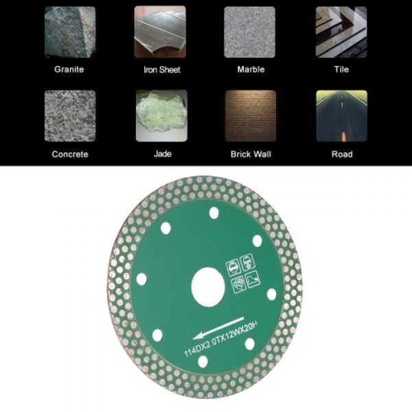 114*2.0*20mm Dry Cutting Diamond Saw Blade with 8 Cooling Holes 20mm Inner Diameter Stone Cutting And Grinding For Angle Grinder