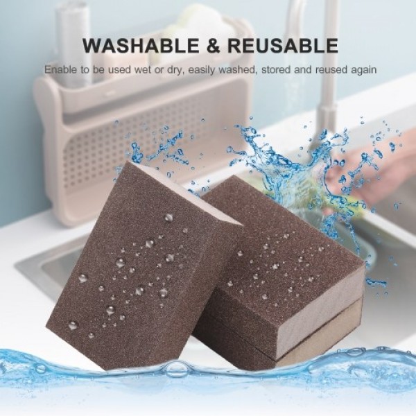 Sanding Sponges 6-Piece Reusable Washable Sanding Blocks Set 60/120/240 Grit Coarse/Medium/Fine Sand Blocks Sponges for Metal Wo