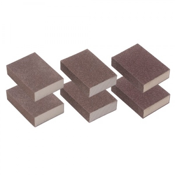 Sanding Sponges 6-Piece Reusable Washable Sanding Blocks Set 60/120/240 Grit Coarse/Medium/Fine Sand Blocks Sponges for Metal Wo