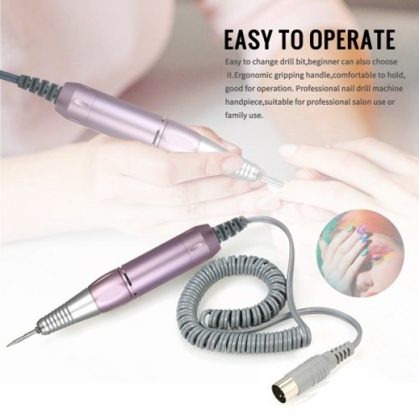 Professional Electric Nail Art Drill Pen Handle File Polish Grind Machine Handpiece Manicure Pedicure Tool Nail Art Accessories 