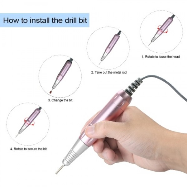 Professional Electric Nail Art Drill Pen Handle File Polish Grind Machine Handpiece Manicure Pedicure Tool Nail Art Accessories 