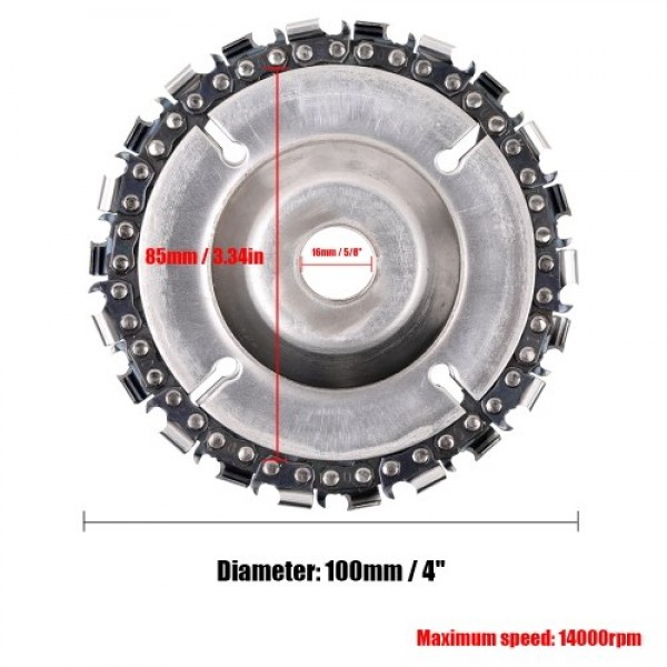 Grinder Disc and Chain Wood Carving Disc for Use with 4