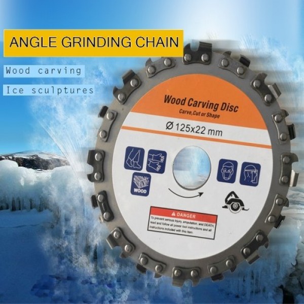 125mm 16 Tooth Stainless Steel Grinding Machine Woodworking Disc Grooving Machine Chains Disc Wood Carving Cutting Disc for 5 In