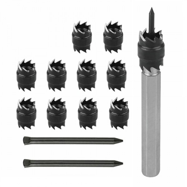 9PCS HSS Spot Welding Drill Set Spot Weld Cutter Drill Bit 8mm Twist Drill 3/8 Spot-welding Drill Center Drill Hole Saw Hexagon 