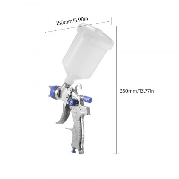 Gravity Feed Air Spray Gun HVLP Sprayer Paint Gun with 600ML Cup 1.4mm Nozzle for Painting Car Furniture Wall