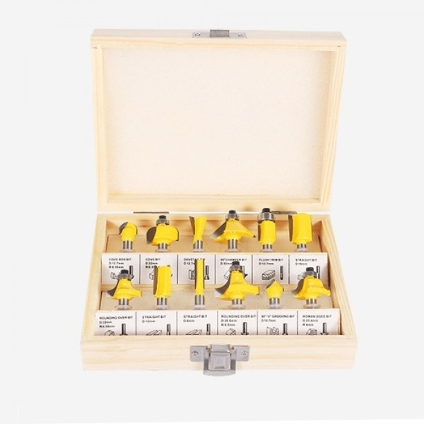 12pcs Milling Cutter Router Bit Set Wood Cutter Carbide 1/4inch 8mm Shank Optional Mill Woodworking Trimming Engraving Carving C