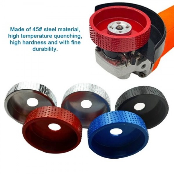 75mm Diameter 16mm Bore Semi-circular Arc Wood File Wheel 45# Steel Woodworking Grinding Disc for Decoration Construction