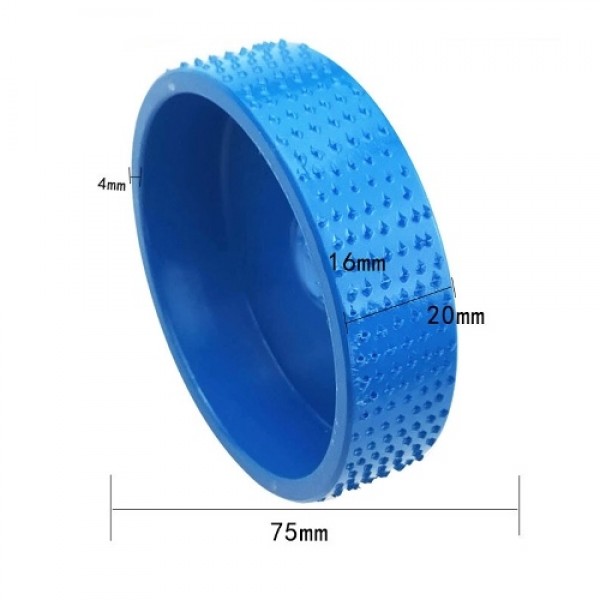 75mm Diameter 16mm Bore Semi-circular Arc Wood File Wheel 45# Steel Woodworking Grinding Disc for Decoration Construction