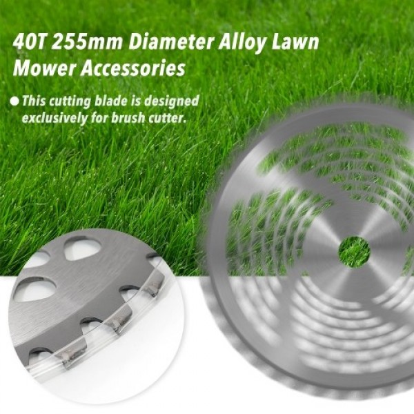 40T 255mm Diameter Alloy Lawn Mower Brush Cutter Blade Mower Accessories Tool