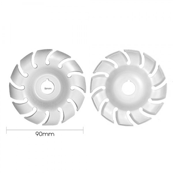Manganese Steel 90mm 12 Teeth Wood Carving Disc 16mm Bore Grinder Shaping Disc for 100 115 Angle Grinder Woodworking Electric An