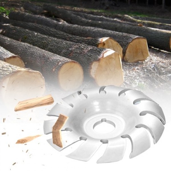 Manganese Steel 90mm 12 Teeth Wood Carving Disc 16mm Bore Grinder Shaping Disc for 100 115 Angle Grinder Woodworking Electric An