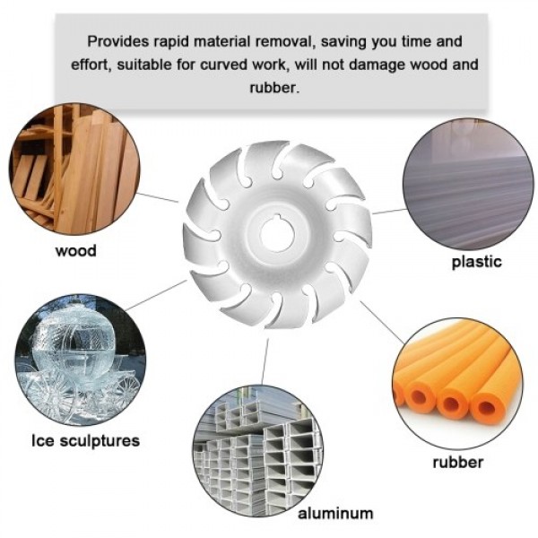 Manganese Steel 90mm 12 Teeth Wood Carving Disc 16mm Bore Grinder Shaping Disc for 100 115 Angle Grinder Woodworking Electric An