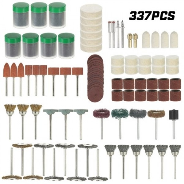 337PCS 1/8'' Shank Rotary Tool Accessories Set San...