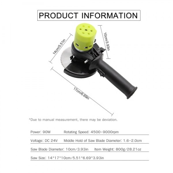 24V 90W High Power Electric Saw Household Mini Saw with 4-inch Circular Saw Blade Cutting Tool for Zingiber Garlic Onion Seedlin