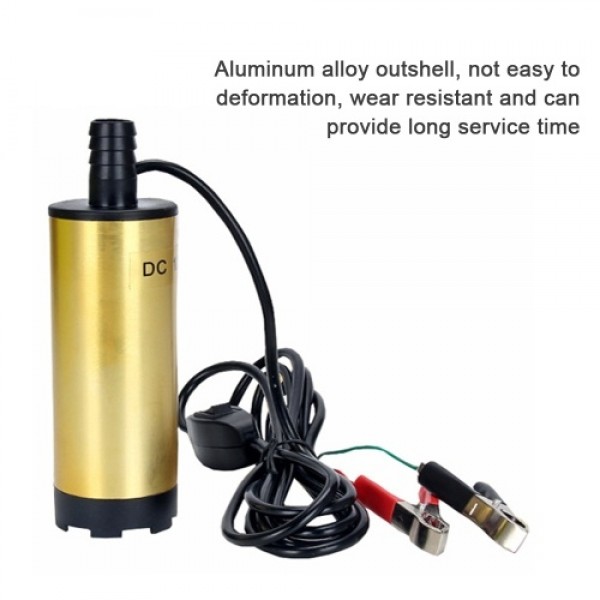 Aluminum Alloy Outshell Portable Fuel Transfer Pump Mini Electric Submersible Pump for Pumping D-iesel Oil Water
