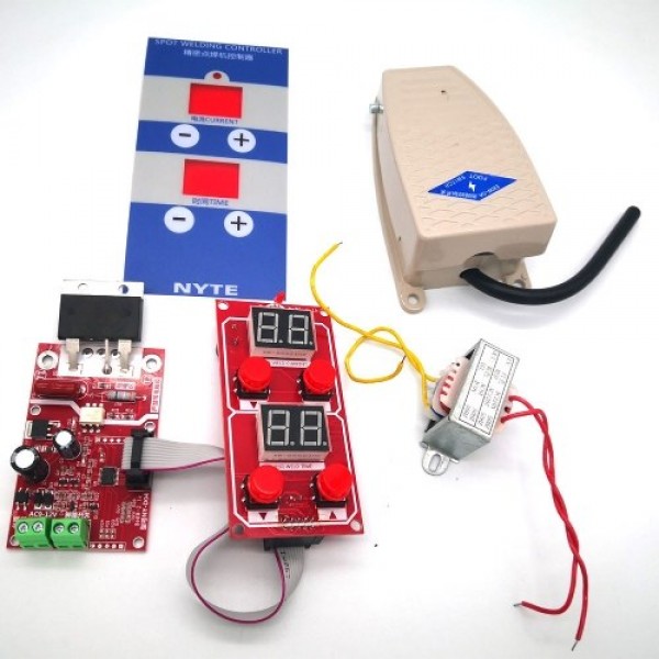 NY-D04 Dual Displays Spot Welding Machine Transformer Controller Control Panel Board Time Current Adjustable 100A/40A Optional