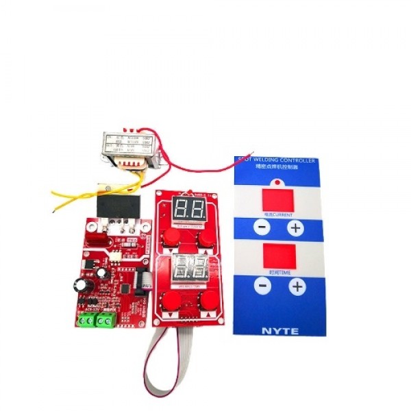 NY-D04 Dual Displays Spot Welding Machine Transformer Controller Control Panel Board Time Current Adjustable 100A/40A Optional