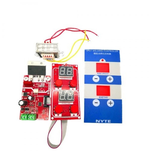 NY-D04 Dual Displays Spot Welding Machine Transformer Controller Control Panel Board Time Current Adjustable 100A/40A Optional