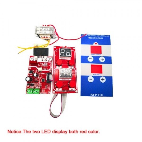 NY-D04 Dual Displays Spot Welding Machine Transformer Controller Control Panel Board Time Current Adjustable 100A/40A Optional