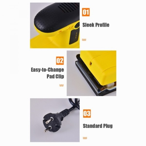 Electric Sander Compact Detail Palm Sander 10000 RPM 160W High Efficient Pure Cooper Sanding Machine for Wood Metal Wall Polishi