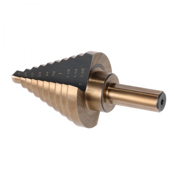 5pcs High Speed Steel 4241 Step Drill Bit Set Kit Round Shank Pagoda T-wist Drills Drilling Tool with Storage Box for Workpiece 