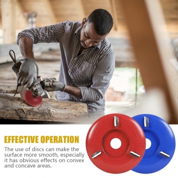 Angle Grinding Wheel Wood Carving Disc 5/8 Inch 6 Teeth for Polishing Sanding Carving Grinding Wheel Plate Blue