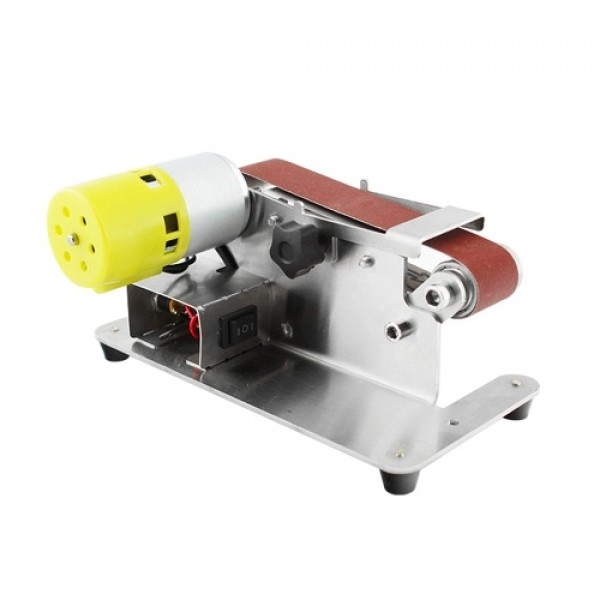 Mini Belt Sander Electric Edge Sharpener with Adjustable Workbench 7 Variable Speed 10 Sanding Belts Sanding Polishing Grinding 