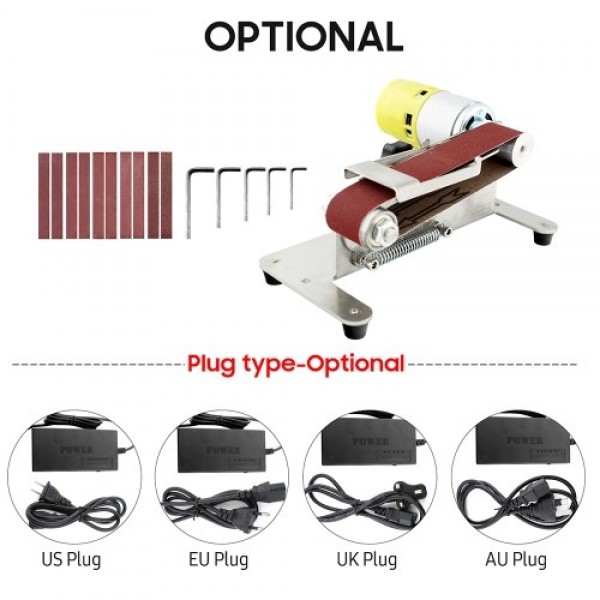 Mini Belt Sander Electric Edge Sharpener with Adjustable Workbench 7 Variable Speed 10 Sanding Belts Sanding Polishing Grinding 