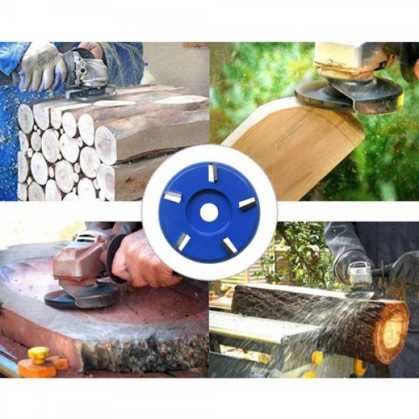 Angle Grinding Wheel Wood Carving Disc 5/8 Inch 6 Teeth for Polishing Sanding Carving Grinding Wheel Plate Blue