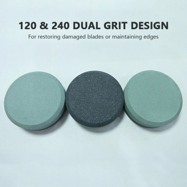 Axe Sharpener Sharpening Stone 3.75 Inch Multipurpose Sharpening Puck Double Sided 120 &amp; 240 Grit for Axes Hatchets Machetes