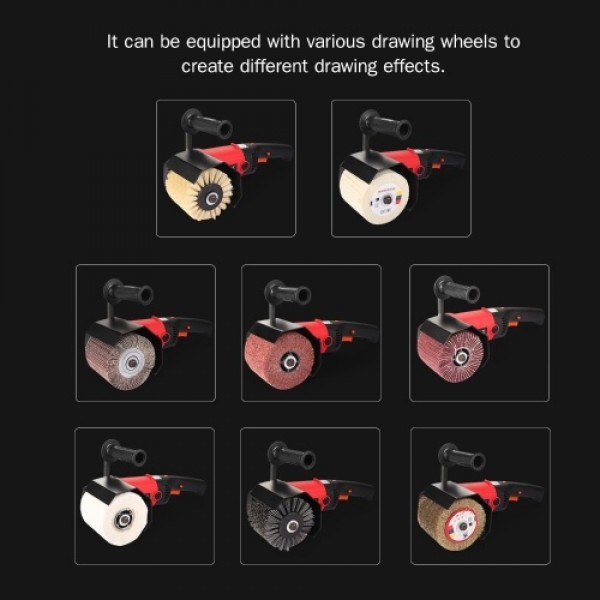 220V 1400W Electric Burnishing Polishing Machine Electric Wire drawing Machine Polisher for Metal Stainless Steel Wood Polishing