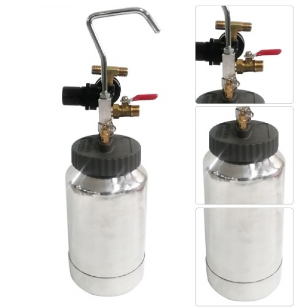 2L Pressure Pot Tank with Air Spray Gun and Regulator for Natural Stone Sprayer Putty Sprayer Paint Sprayer (Seal ring color sen