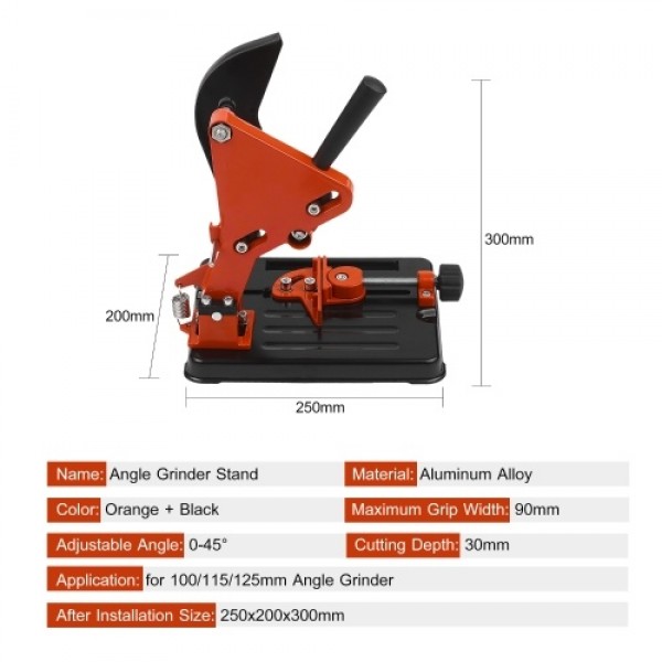 100-125 Multifunctional Angle Grinder Stand Grinder Holder Cutter Support Bracket Holder Cutting Machine for 100/115/125mm Angle