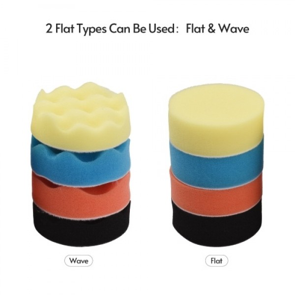 31Pcs Polishing Pads Kit 3 Inches Drill Buffer Attachment with Sanding Papers Sanding Waxing for Automobiles Yachts