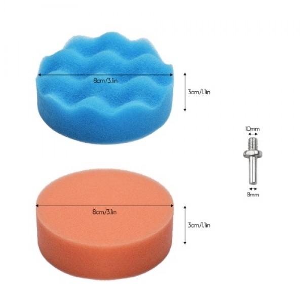 31Pcs Polishing Pads Kit 3 Inches Drill Buffer Attachment with Sanding Papers Sanding Waxing for Automobiles Yachts