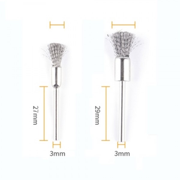 30Pcs Wire Wheel Brushes 3mm Shank Remove Burrs Ru...