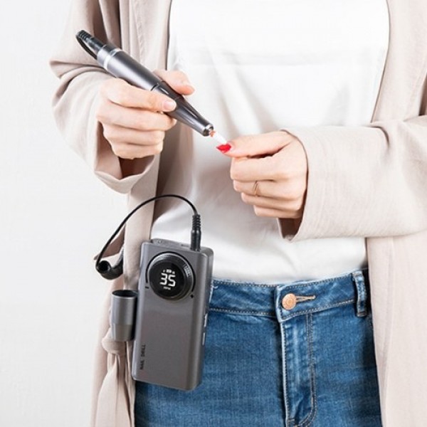 Portable Rechargeable Nail Drill Machine Multifunctional USB Nail Polisher LCD Digital Electric Nail Drill 0-35000RPM Rotate Spe