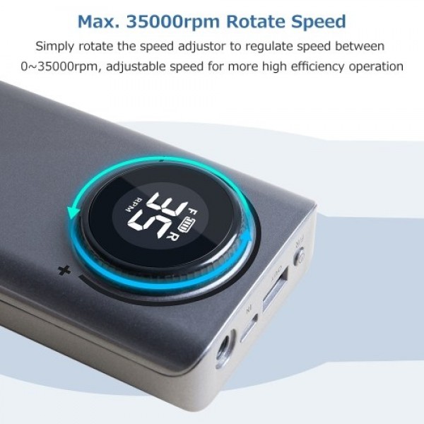 Portable Rechargeable Nail Drill Machine Multifunctional USB Nail Polisher LCD Digital Electric Nail Drill 0-35000RPM Rotate Spe