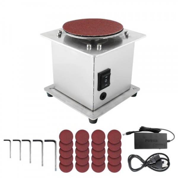 Mini Bench Disc Sander Electric Edge Sharpener 7 Variable Speed 20 Sanding Discs Self-adhesive DIY Benchtop Sanding Polishing Gr