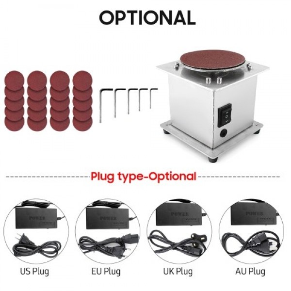Mini Bench Disc Sander Electric Edge Sharpener 7 Variable Speed 20 Sanding Discs Self-adhesive DIY Benchtop Sanding Polishing Gr